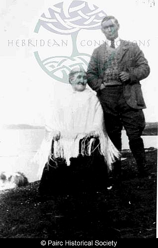 Angus Macdonald with his mother at 13 Habost